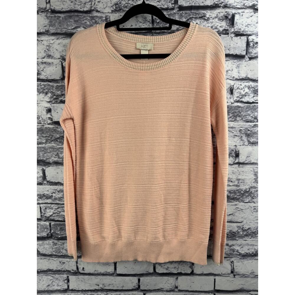 LOFT Peach Striped Sweater
